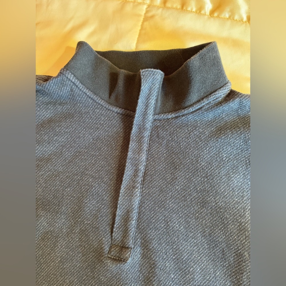 Men's Hart‎ Schaffner Marx 1/4 Zip Cotton Pullover, Navy, Size L - Picture 4 of 10